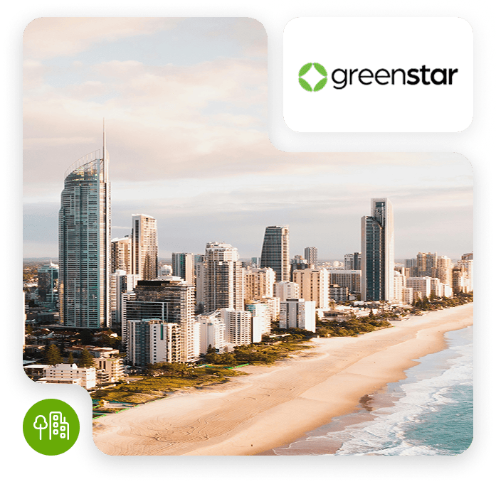 Green Star Australian commercial buildings and beach